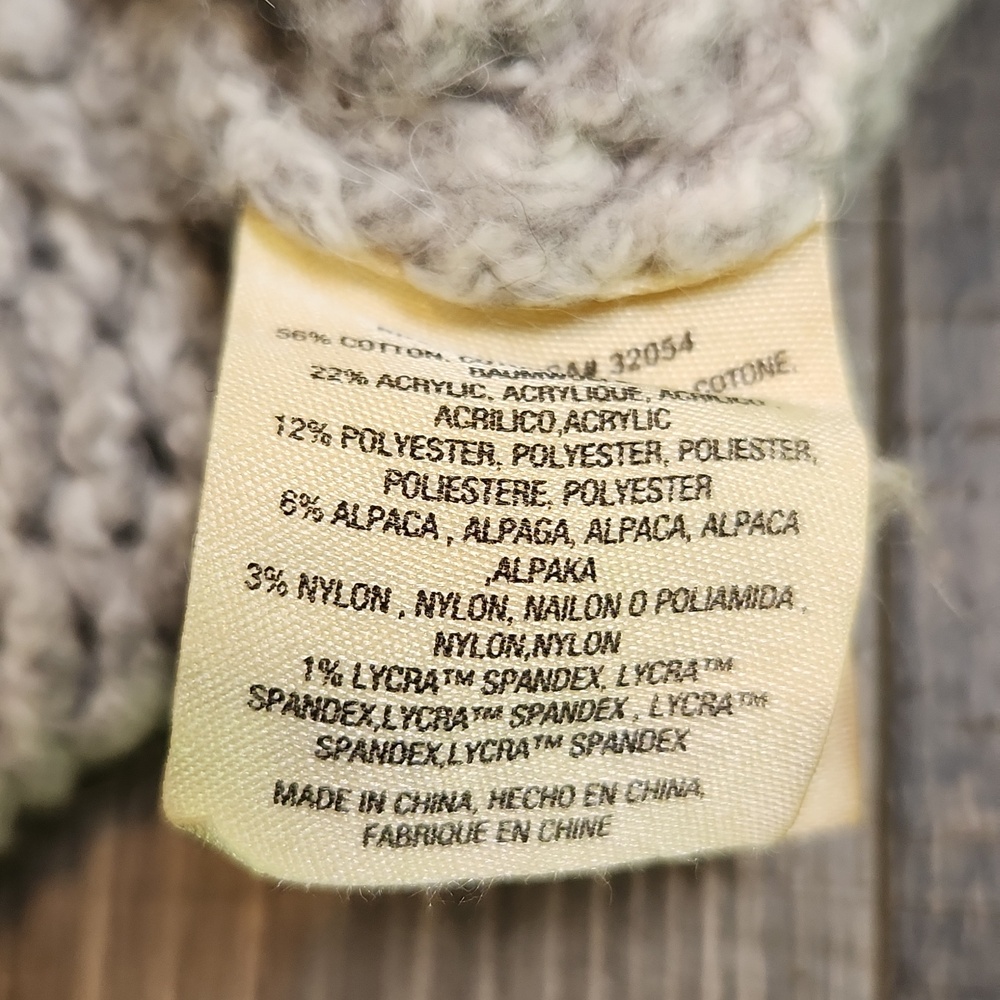 Anthropologie Sleeping On Snow‎ Light Gray Cable Knit Sweater XS/S - Picture 11 of 13